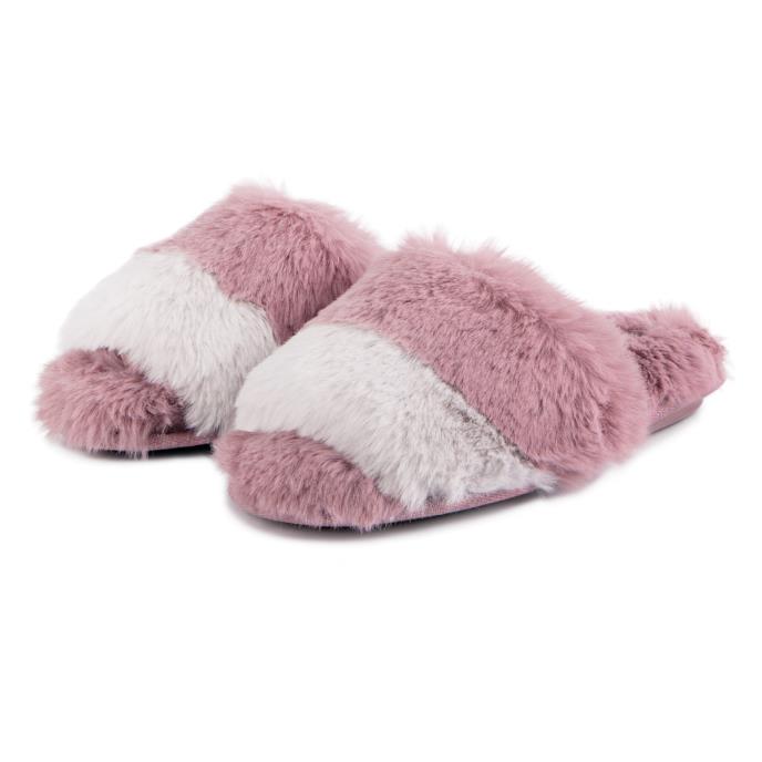totes toasties® Ladies Faux Fur Slider Slippers Pink Extra Image 2